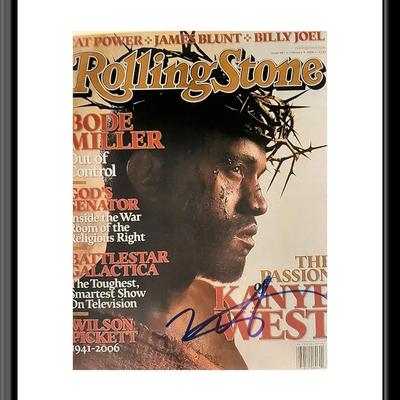Kanye West signed Rolling Stone Magazine cover photo