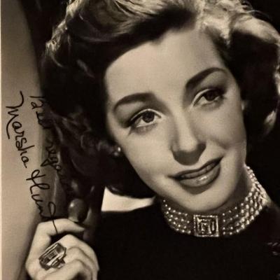 Marsha Hunt facsimile signed photo. 3x5 inches