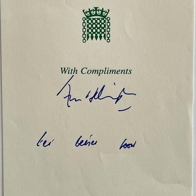 Member of Parliament Henry Bellingham signed stationary 