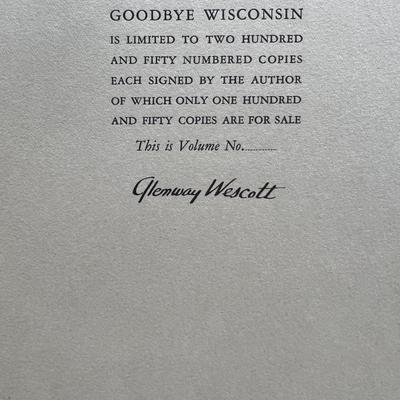 Glenway Wescott facsimile signed book page
