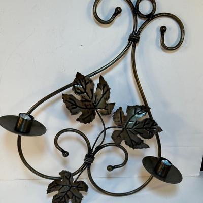 Lot 181. 3 Metal Taper Candle Wall Sconces