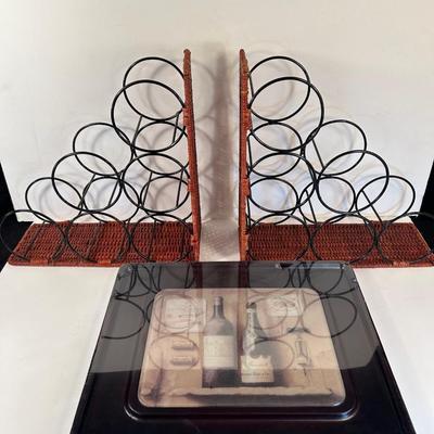 Lot 113. Wine Racks and Cheese Tray