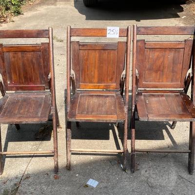 Vintage Folding Wood Chairs