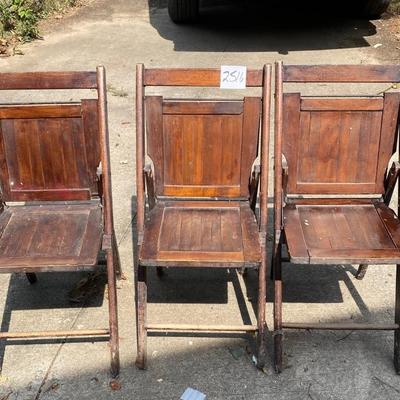 Vintage Folding Wood Chairs