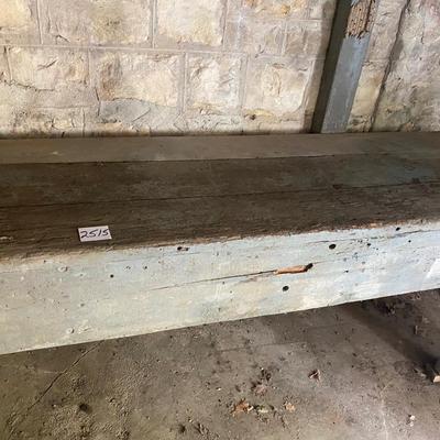 Vintage Wood Workbench With Wooden Vise