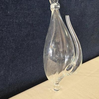 "Thunder Bottle" Hand Crafted Twisted Glass Spout Barometer with Hanging Hook Stand