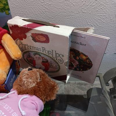 ELMO BACKPACK, SET OF POP-UP BOOKS, WINNIE THE POOH AND MORE
