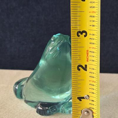Greenish Blue Glass Seal Paperweight