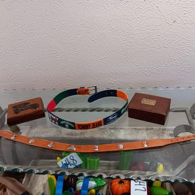 MEN'S MOLDED RUBBER TOMMY HILFIGER AND LADIES LEATHER LOONEY TUNES BELTS