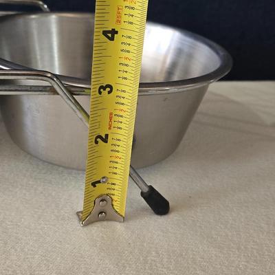 Stainless Dog Bowls with Stand, Collar, and Leash