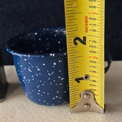 Mini Enamel Coffee Cup and Santa Cocoa Tin Deco