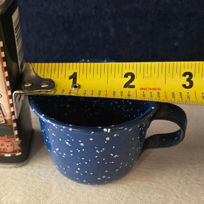 Mini Enamel Coffee Cup and Santa Cocoa Tin Deco