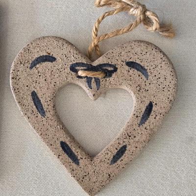 Ceramic Heart, Tile Art, and Sitting Rooster