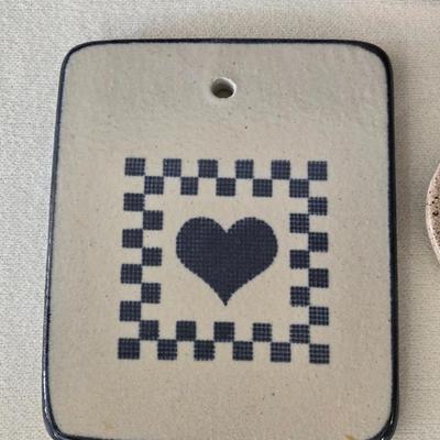 Ceramic Heart, Tile Art, and Sitting Rooster
