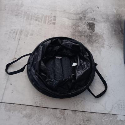 3 STORAGE TOTES AND A COLLAPSIBLE WASTE CAN