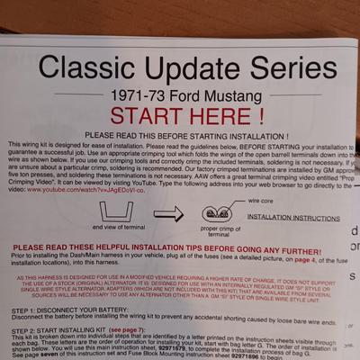 NEW AMERICAN AUTOWIRE CLASSIC UPDATE SERIES FOR 1971-73 FORD MUSTANG