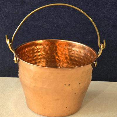 Vintage Hammered Copper Bucket