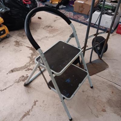 FURNITURE DOLLY AND A FOLDING STEP STOOL