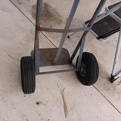FURNITURE DOLLY AND A FOLDING STEP STOOL