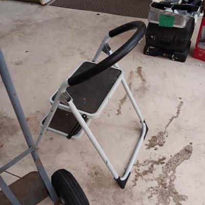 FURNITURE DOLLY AND A FOLDING STEP STOOL