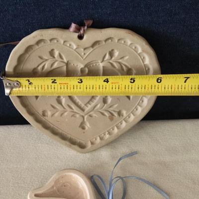 Pampered Chef Heart Mold and Ceramic Goose Mold