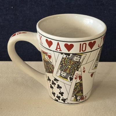 Vintage Poker Chips and Card Deco Coffee Mugs