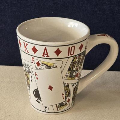 Vintage Poker Chips and Card Deco Coffee Mugs