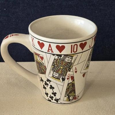 Vintage Poker Chips and Card Deco Coffee Mugs