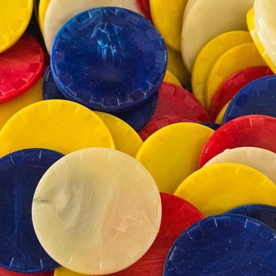 Vintage Poker Chips and Card Deco Coffee Mugs