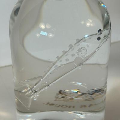 Lot 129. Decorative glass bottle with glass blown fish
