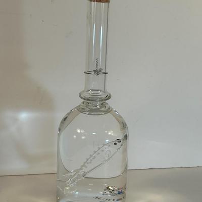Lot 129. Decorative glass bottle with glass blown fish