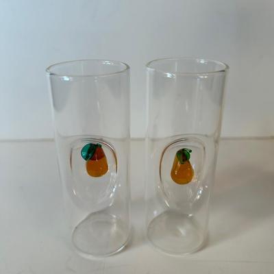 Lot 132 Decorative Pear Bottle w/Glasses