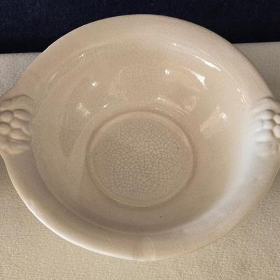 Ceramic Crackle Glaze Grape Motif Pitcher and Bowl
