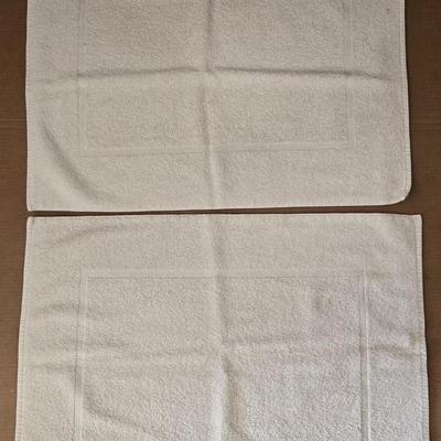 (2) White Terry Cloth Bath Mats #1