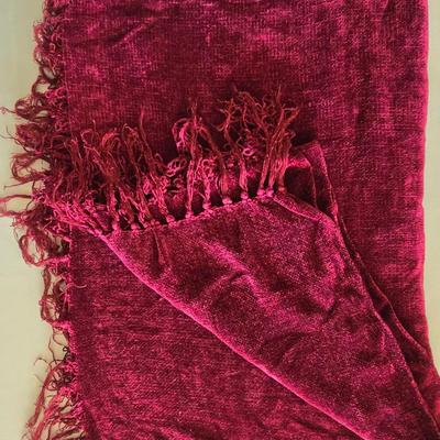Wine Color Chenille Blanket