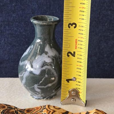 Small Ceramic Vase and Deco Fan