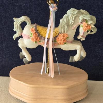 Sanyo Ceramic Music Box Carousel Horse