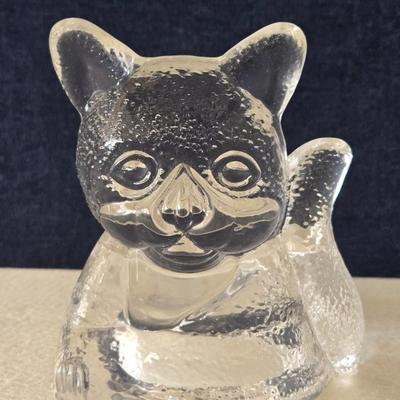 Partylite Glass Cat Candleholder
