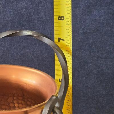 Vintage Hammered Copper Cauldron