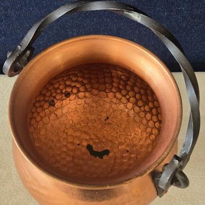 Vintage Hammered Copper Cauldron
