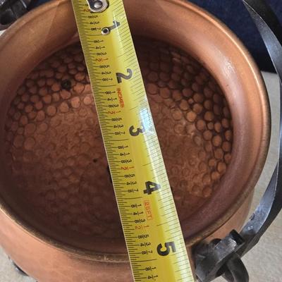 Vintage Hammered Copper Cauldron