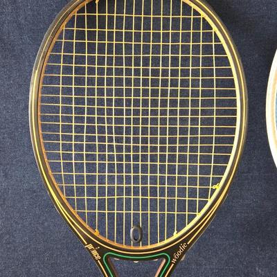 2 Vintage Tennis Rackets and 1 Racketball Racket