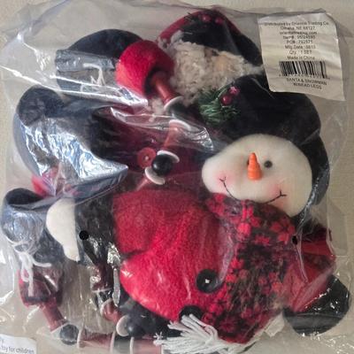 New and Unopened in Package - Santa and Snowman with Bead Legs