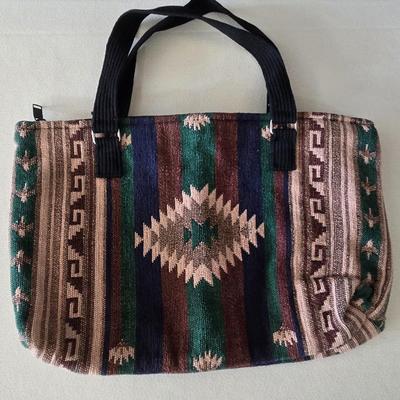 Southwest Handbag, Leather Wallet and Knit Hat