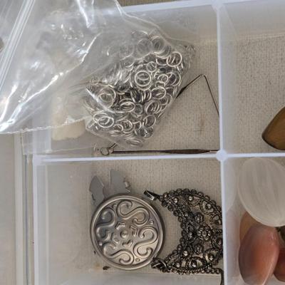 Container of Beads and Jewelry Making Items