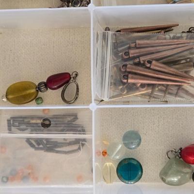 Container of Beads and Jewelry Making Items