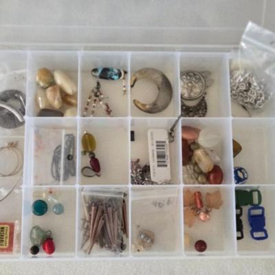 Container of Beads and Jewelry Making Items