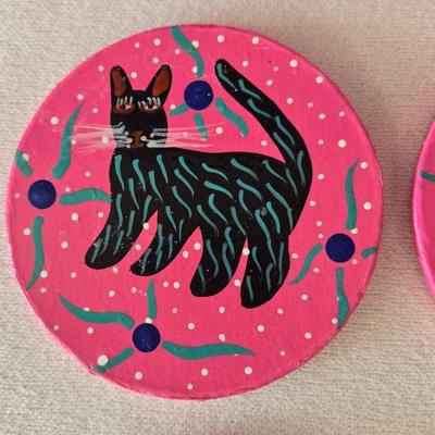 Mexican Handpainted Alebrijes Tray & Coasters
