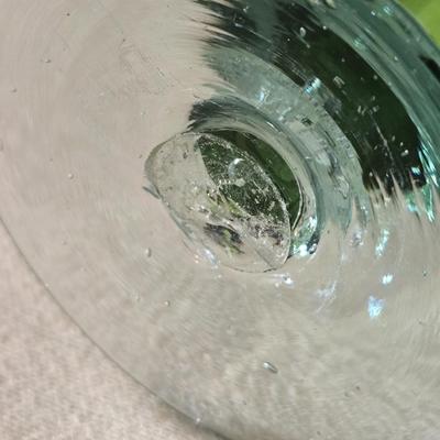 Blown Glass Lime Green Margarita Glasses (4)