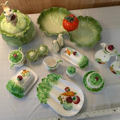 Combo of Lefton and Metlox Celery Ceramics Dishware